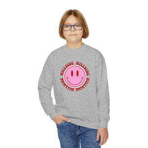 Youth Smiley Crewneck Hillside Sweatshirt Printify