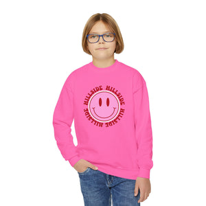 Youth Smiley Crewneck Hillside Sweatshirt Printify