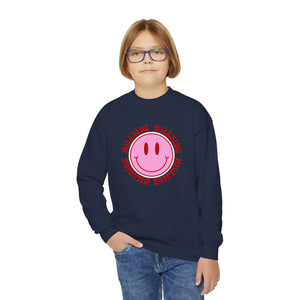 Youth Smiley Crewneck Hillside Sweatshirt Printify