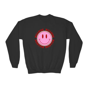 Youth Smiley Crewneck Hillside Sweatshirt Printify