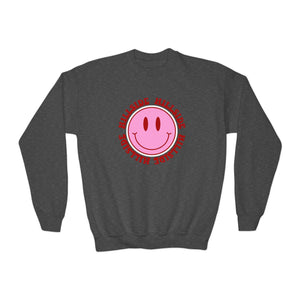 Youth Smiley Crewneck Hillside Sweatshirt Printify